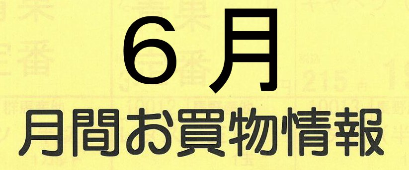 6月月間お買い物情報